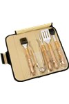 5 Piece BBQ Set (Bamboo) in Roll-Up Case